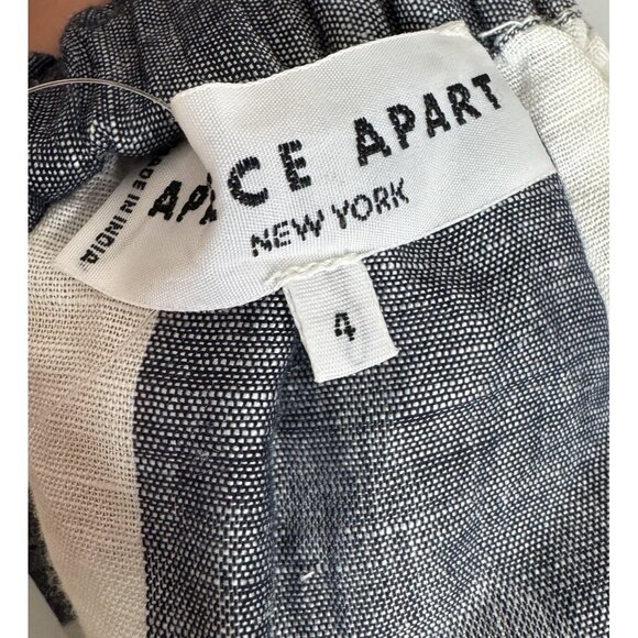 A Piece Apart Crop top Size 4 Striped Tie Back Closure Small Sleeveless Linen - Picture 4 of 6